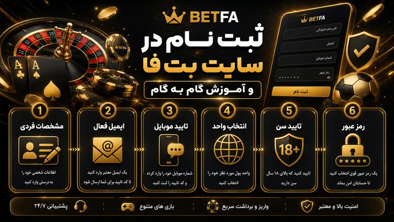 ثبت نام در سایت بت فا و آموزش گام به گام