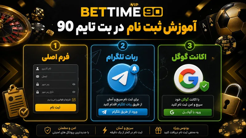 آموزش ثبت نام در بت تایم 90