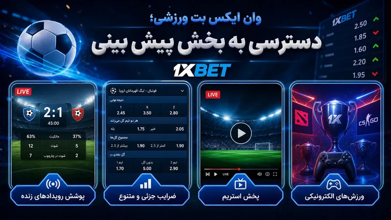 وان ایکس بت ورزشی؛ دسترسی به بخش پیش بینی