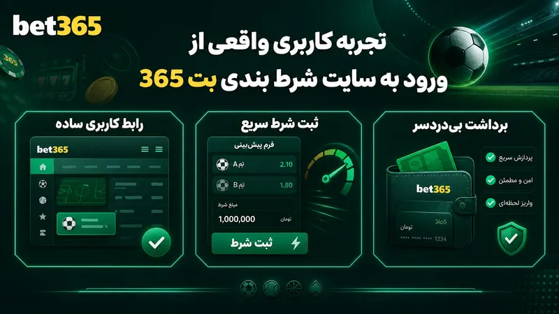 تجربه کاربری واقعی از ورود به سایت شرط بندی بت 365
