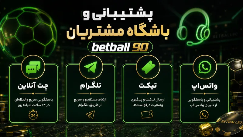 پشتیبانی و باشگاه مشتریان betball 90
