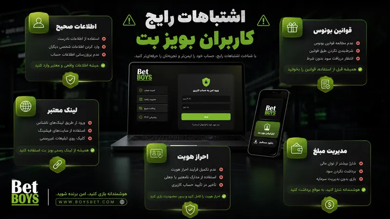 اشتباهات رایج کاربران سایت شرط بندی بویز بت