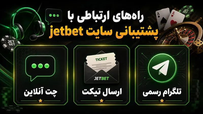 راههای ارتباطی با پشتیبانی سایت jetbet